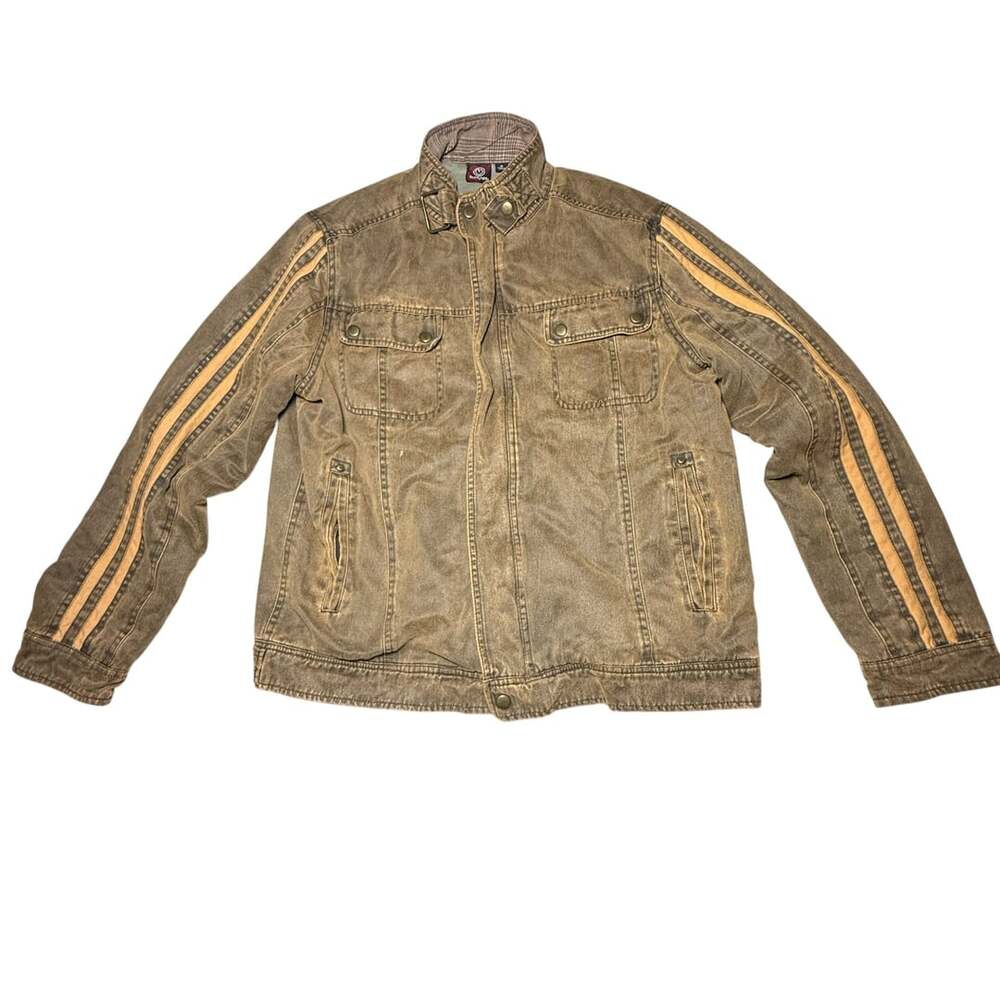Burnside Jacket Size M Brown Distressed Cotton Utility